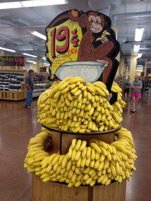 Tj's bananas, 19 cents each - No joke!