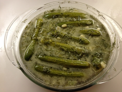 Pickles in brine